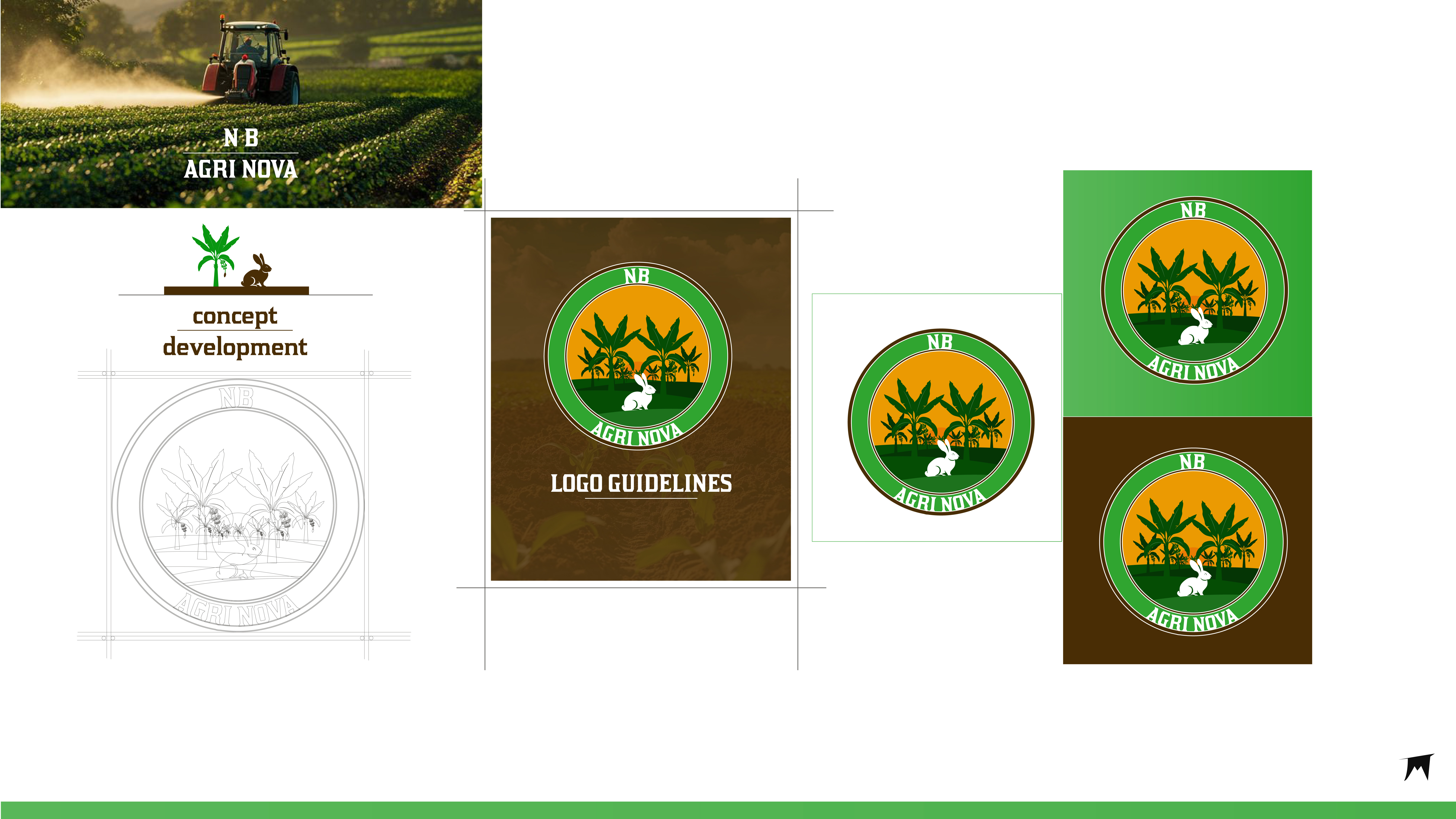 Agri Nova logo concept, farm identity and logo guidelines